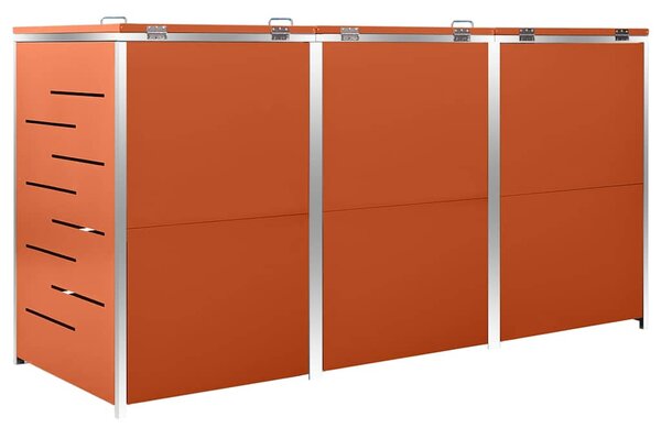Přístřešek na tři popelnice 207 x 77,5 x 115 cm nerezová ocel 149564