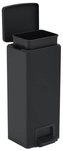 Odpadkový koš s pedálem 30 l černý nerezová ocel 149573