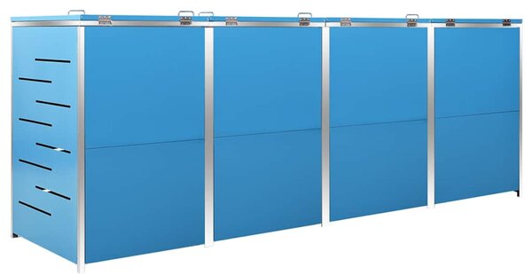 Přístřešek na čtyři popelnice 276,5x77,5x115 cm nerezová ocel 149569