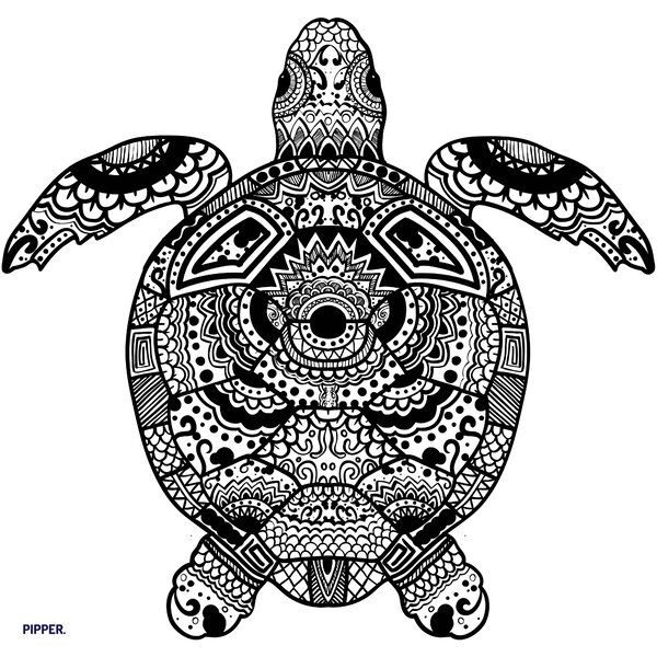 PIPPER. Samolepka na zeď "Mandala želva"
