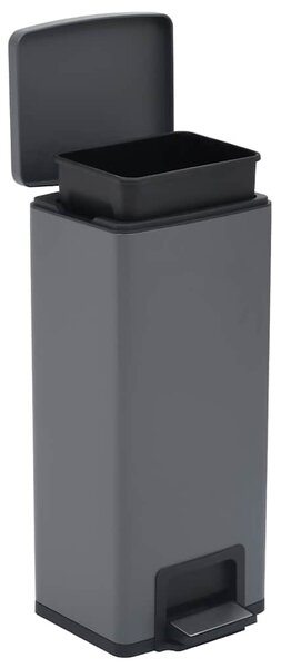 Odpadkový koš s pedálem 30 l šedý nerezová ocel 149572