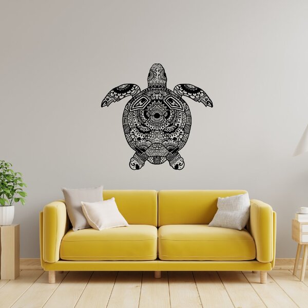 PIPPER. Samolepka na zeď "Mandala želva"