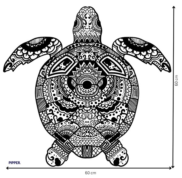 PIPPER. Samolepka na zeď "Mandala želva"