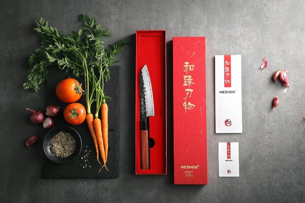 XinZuo Santoku nůž HEZHEN PM8S 5,5"