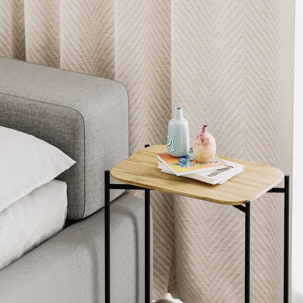 Kalune Design Odkládací stolek Shb-003 z masivu černý/dub přírodní