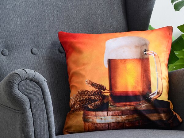 XPOSE® Mikroplyšový povlak na polštář PIVO 2 (digitální tisk) 40x40 cm