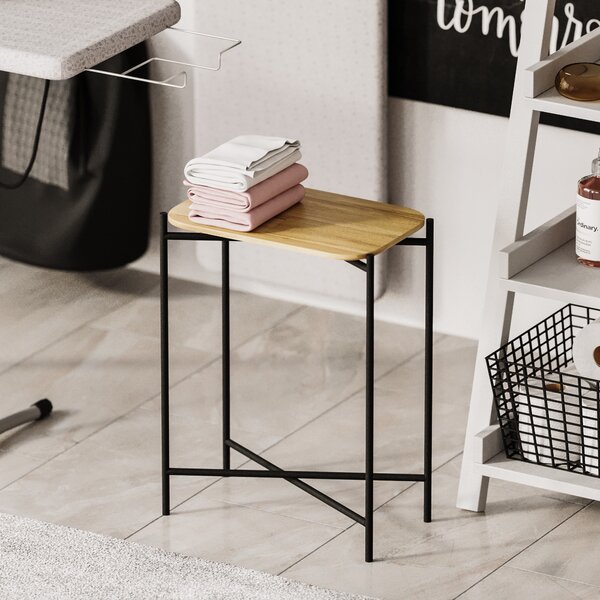 Kalune Design Odkládací stolek Shb-003 z masivu černý/dub přírodní