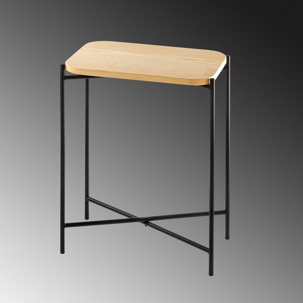 Kalune Design Odkládací stolek Shb-003 z masivu černý/dub přírodní