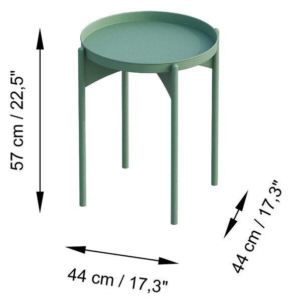 Kalune Design Odkládací stolek Shb-002-E zelený