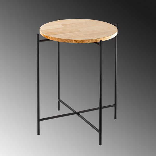 Kalune Design Odkládací stolek Shb-004 z masivu černý/dub přírodní