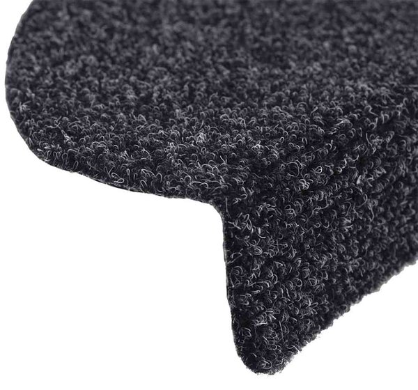 Schodové rohože samolepicí 5 ks 56 x 17 x 3 cm černé, půlkulaté 149678