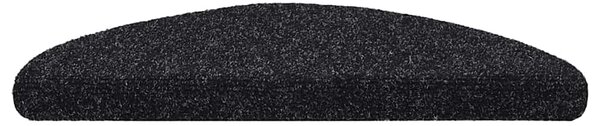 Schodové rohože samolepicí 5 ks 56 x 17 x 3 cm černé, půlkulaté 149678
