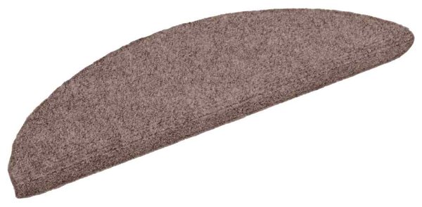Schodové rohože samolepicí 5 ks 56 x 17 x 3 cm světle hnědé, půlkulaté 149674