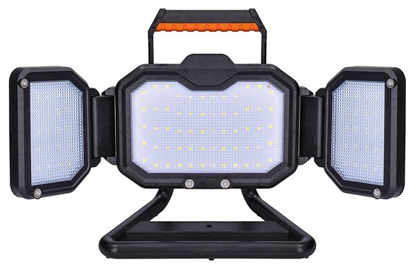 SOLIGHT LED reflektor 30W, přenosný, nabíjecí, 3000lm, oranžovo-černý
