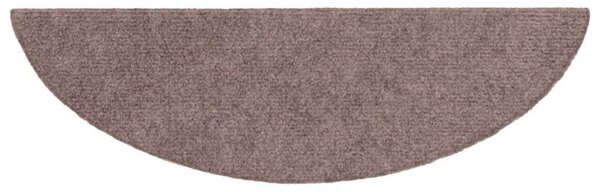 Schodové rohože samolepicí 5 ks 56 x 17 x 3 cm světle hnědé, půlkulaté 149674