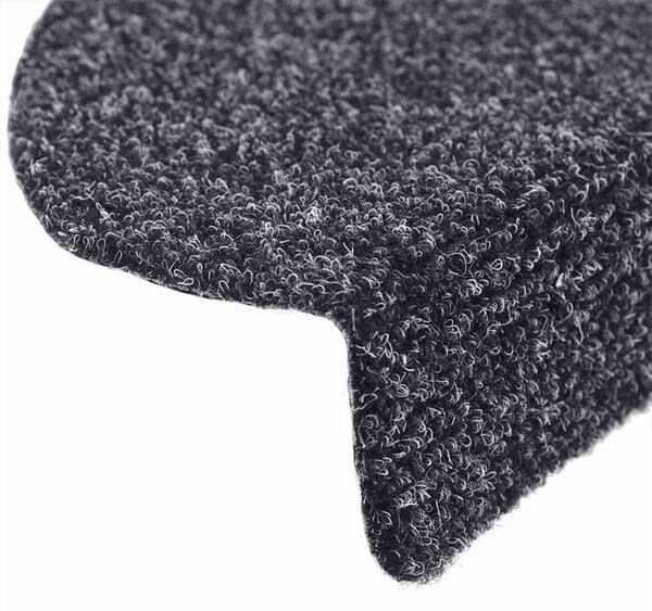 Schodové rohože samolepicí 5 ks 56 x 17 x 3 cm tmavě šedé, půlkulaté 149676