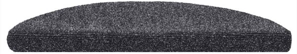 Schodové rohože samolepicí 5 ks 56 x 17 x 3 cm tmavě šedé, půlkulaté 149676