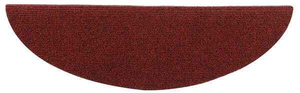 Schodové rohože samolepicí 10 ks 56 x 17 x 3 cm vínově červené půlkulaté 149683
