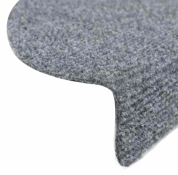 Schodové rohože samolepicí 5 ks 56 x 17 x 3 cm světle šedé půlkulaté 149680