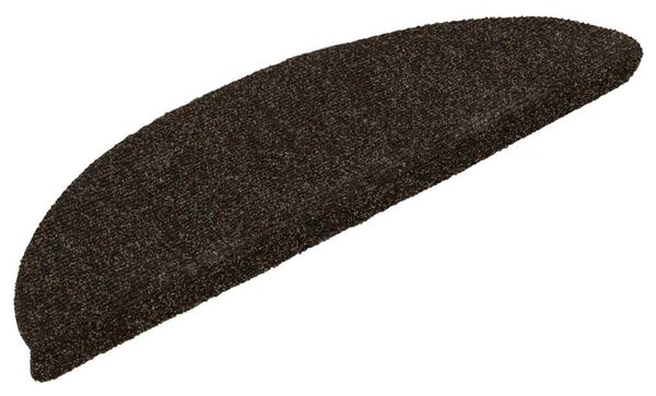 Schodové rohože samolepicí 5 ks 56 x 17 x 3 cm tmavě hnědé půlkulaté 149686