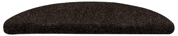 Schodové rohože samolepicí 5 ks 56 x 17 x 3 cm tmavě hnědé půlkulaté 149686