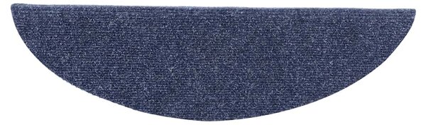 Schodové rohože samolepicí 5 ks 56 x 17 x 3 cm modré půlkulaté 149684