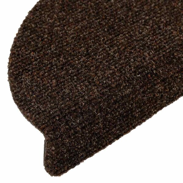 Schodové rohože samolepicí 5 ks 56 x 17 x 3 cm hnědé půlkulaté 149688