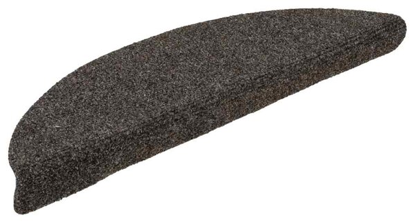 Schodové rohože samolepicí 10 ks 56x17x3 cm antracitové půlkulaté 149691