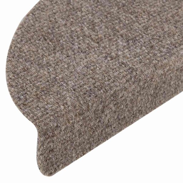 Schodové rohože samolepicí 5 ks 56 x 17 x 3 cm béžové půlkulaté 149692