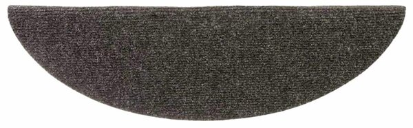 Schodové rohože samolepicí 10 ks 56x17x3 cm antracitové půlkulaté 149691