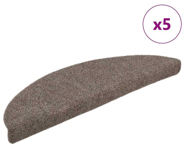Schodové rohože samolepicí 5 ks 56 x 17 x 3 cm béžové půlkulaté 149692