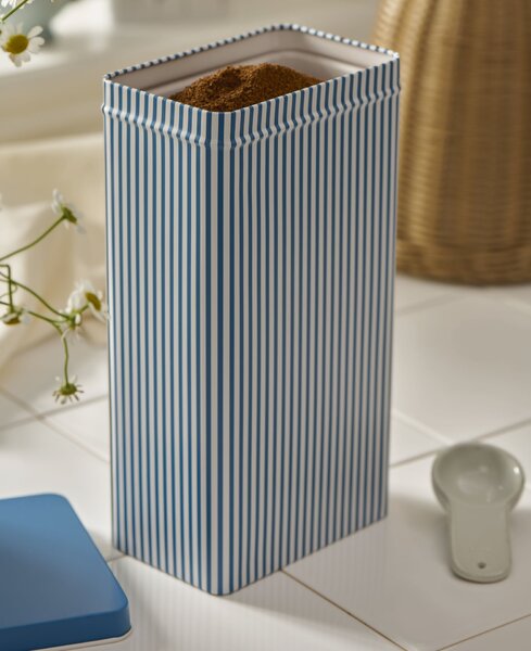 Plechová dóza s víkem Blue Stripes Tall