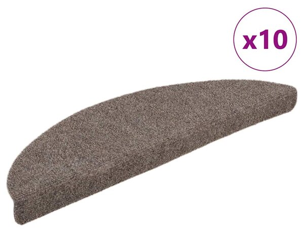 Schodové rohože samolepicí 10 ks 56 x 17 x 3 cm béžové půlkulaté 149693