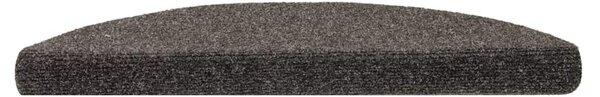 Schodové rohože samolepicí 10 ks 56x17x3 cm antracitové půlkulaté 149691