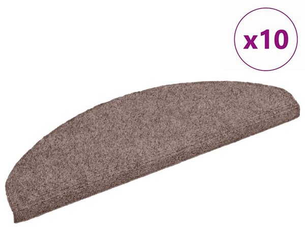 Schodové rohože samolepicí 10 ks 65 x 21 x 4 cm světle hnědé, půlkulaté, velké 149699