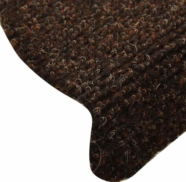 Schodové rohože samolepicí 5 ks 65 x 21 x 4 cm hnědé, půlkulaté, velké 149712