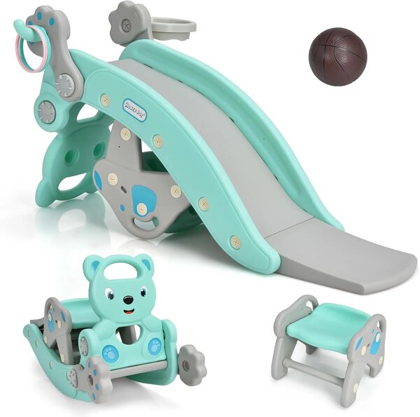 Rockyslide™ 5-v-1 Dětská Skluzavka A Houpačka, Zelená