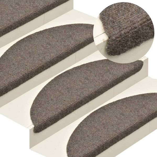 Schodové rohože samolepicí 5 ks 65 x 21 x 4 cm béžové, půlkulaté, velké 149716