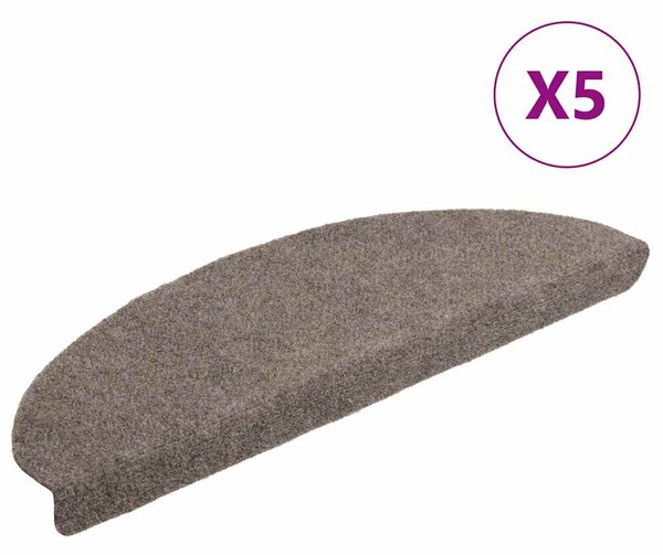 Schodové rohože samolepicí 5 ks 65 x 21 x 4 cm béžové, půlkulaté, velké 149716