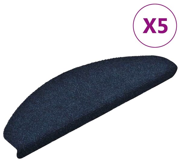 Schodové rohože samolepicí 5 ks 65 x 21 x 4 cm tmavě modré půlkulaté velké 149718