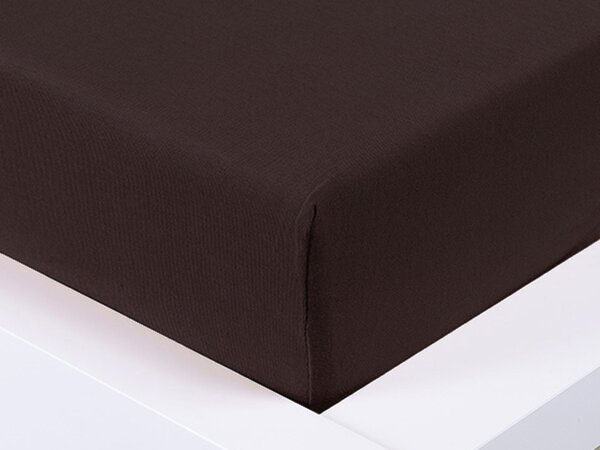 XPOSE® Jersey prostěradlo Exclusive - tmavě hnědé 200x200 cm