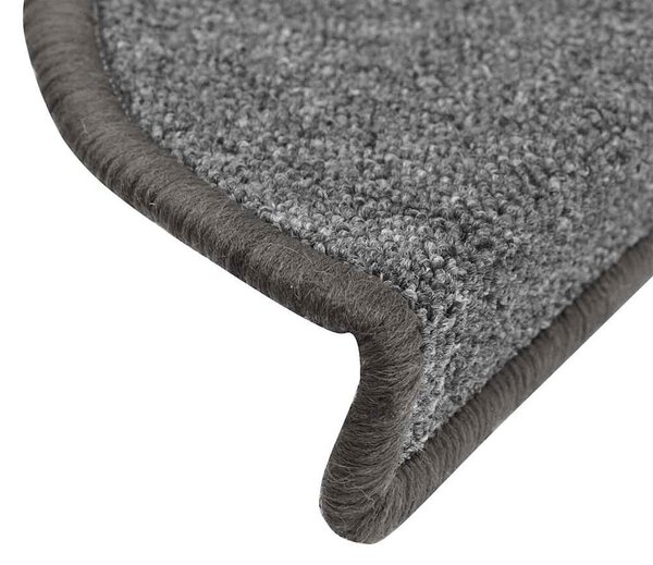 Schodové rohože 10 ks 56 x 17 x 3 cm tmavě šedé, půlkulaté 149737