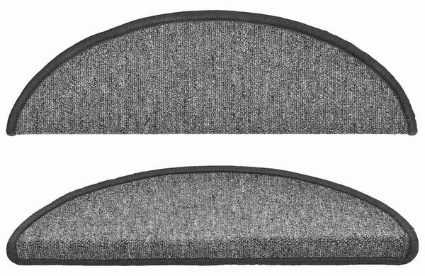 Schodové rohože 10 ks 56 x 17 x 3 cm tmavě šedé, půlkulaté 149737