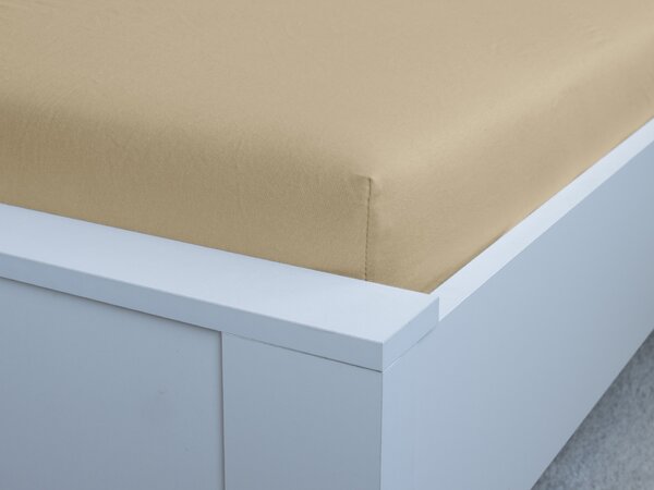 XPOSE® Jersey prostěradlo Exclusive - béžové 90x200 cm