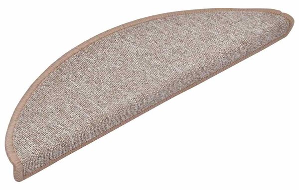 Schodové rohože 10 ks 56 x 17 x 3 cm světle hnědé půlkulaté 149739