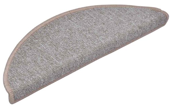 Schodové rohože 10 ks 65 x 24 x 4 cm světle hnědé, půlkulaté, velké 149755