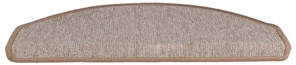 Schodové rohože 10 ks 65 x 24 x 4 cm světle hnědé, půlkulaté, velké 149755