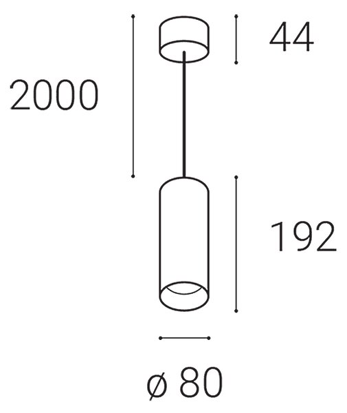 LED2 3251443DT LUKY závěsné svítidlo LED D80mm 15W/1425lm 4000K TRIAC černá