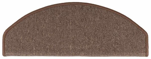 Schodové rohože 10 ks 65 x 24 x 4 cm kávově hnědé, půlkulaté, velké 149759