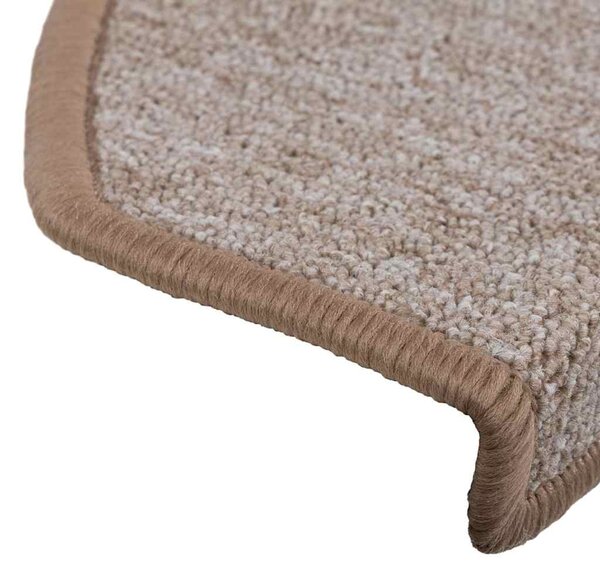 Schodové rohože 10 ks 65 x 24 x 4 cm světle hnědé, půlkulaté, velké 149755